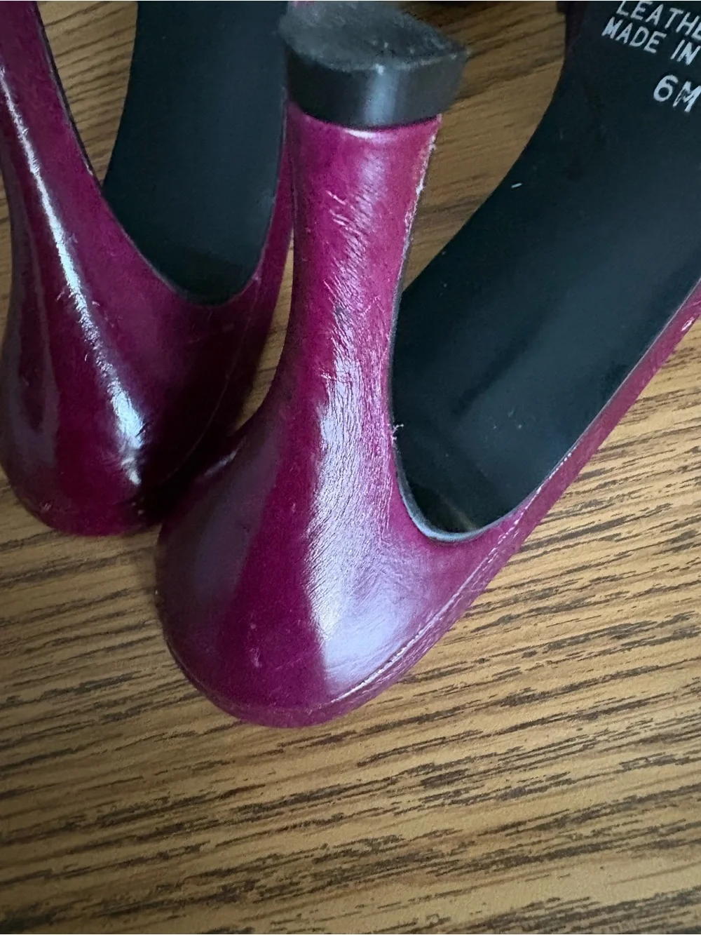 Vintage Two Lips Purple Croc Print Kitten Heel Sandals
